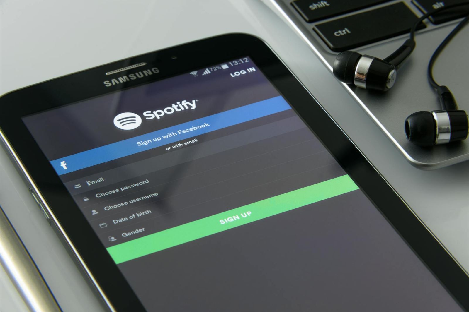 Spotify-Promotion und Musik-Streaming-Konzept