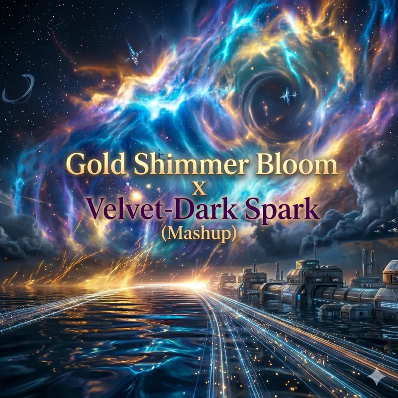 Cover of Gold Shimmer Bloom x Velvet-Dark Spark